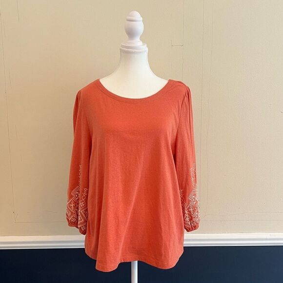 Soft Surroundings Embroidered Parisian Poet Top Size Large - Picture 4 of 9